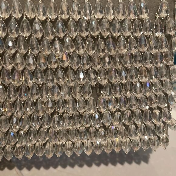 BHLDN Zhuu Crystal Box Clutch Silver Crystals Evening Bag Purse NEW - Picture 9 of 9